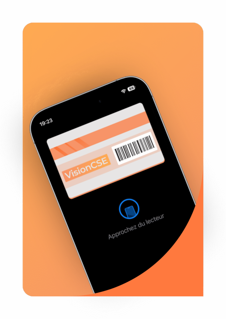 Smartphone affichant la carte numérique Club Azur Avantages avec un code-barres à scanner.